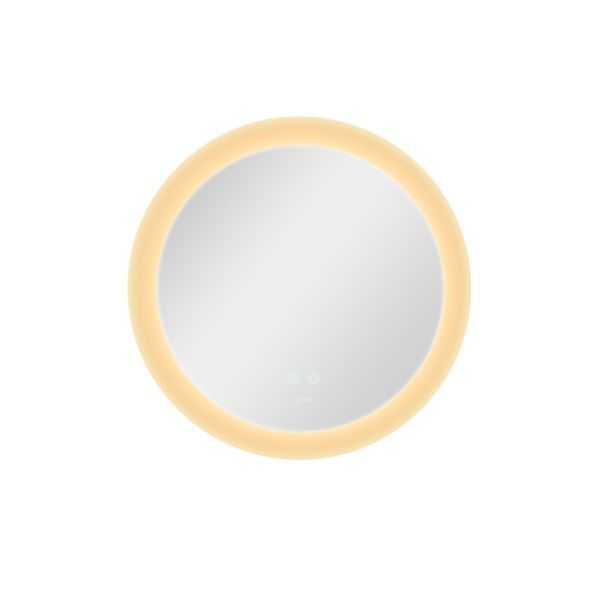 Дзеркало настінне Taurus (TA1) R600 мм, кругле, з LED-підсвіткою Touch, антизапотіванням, димером, рег. темп. кольору (3000-6500K) Qtap SD00052314 фото