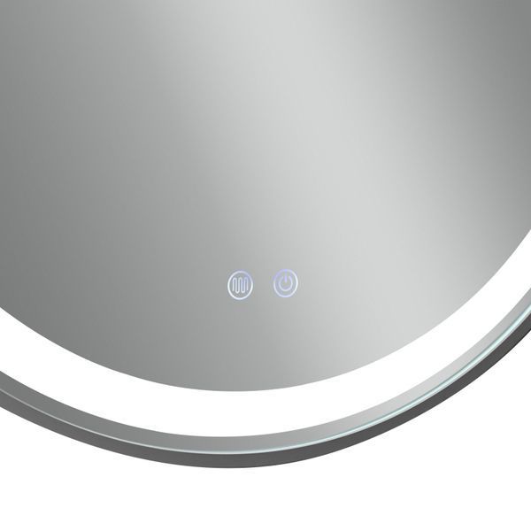 Дзеркало настінне Gemini (GE1) 800х700 мм, овальне, з LED-підсвіткою Touch, антизапотіванням, димером, рег. темп. кольору (3000-6500K), Reverse Qtap SD00052319 фото
