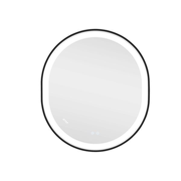 Дзеркало настінне Gemini (GE1) 800х700 мм, овальне, з LED-підсвіткою Touch, антизапотіванням, димером, рег. темп. кольору (3000-6500K), Reverse Qtap SD00052319 фото