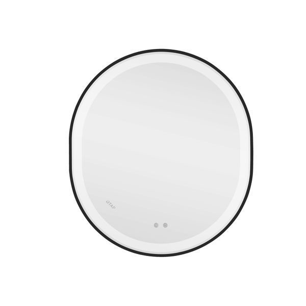 Дзеркало настінне Gemini (GE1) 800х700 мм, овальне, з LED-підсвіткою Touch, антизапотіванням, димером, рег. темп. кольору (3000-6500K), Reverse Qtap SD00052319 фото