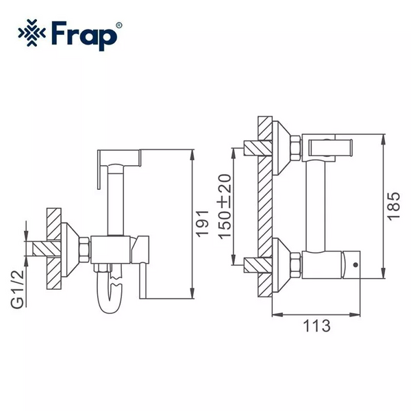 Гігієнічний душ зовнішнього монтажу колір чорний Frap F7503-6 1040069 фото