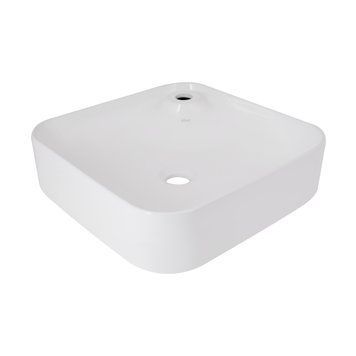Раковина накладна Stork 430x430x125 мм, White, квадратна, без донного клапана QT15116137W Qtap  SD00052893 фото