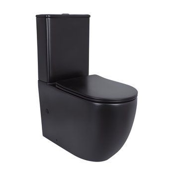Унітаз підлоговий Robin Ultra Quiet 660x360x855 мм, Matt Black, з сидінням Slim Duroplast/ Soft-close/ Quick Release QT13226083AMB Qtap SD00052566 фото