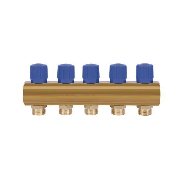Icma колектор розподільний з регулювальними вентилями № 1105. 1"х5 (Blue) SD00049608 фото