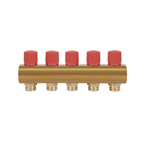 Icma колектор розподільний з регулювальними вентилями № 1105. 1"х5 (Red) SD00049597 фото