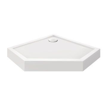 Душовий піддон Diamond 301112, 100x100x12 см, п'ятикутний, акриловий + ніжки, діаметр зливу 90 мм Qtap  SD00046993 фото