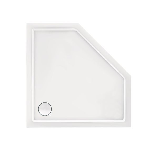 Душовий піддон Diamond 301112, 100x100x12 см, п'ятикутний, акриловий + ніжки, діаметр зливу 90 мм Qtap  SD00046993 фото