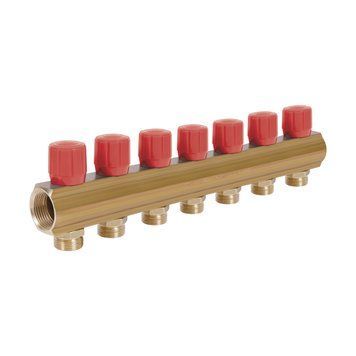 Icma колектор розподільний з регулювальними вентилями № 1105. 1"х7 (Red) SD00049599 фото