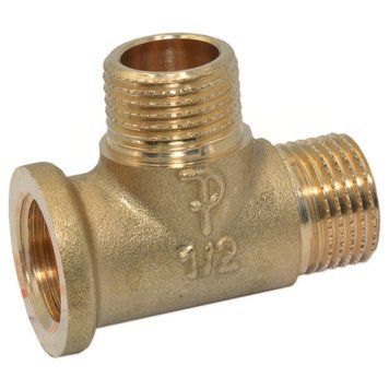 Трійник латунний внутрішня-зовнішня-зовнішня різьба &Oslash;1/2&Prime; В-З-З FP Pattaroni S.r.l. 77723 фото