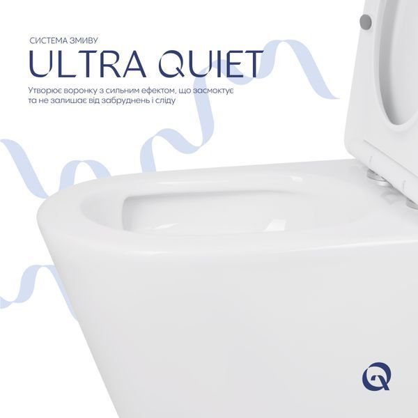 Унітаз підлоговий Swan Ultra Quiet 640x360x835 мм, White, з сидіннмя Slim Duroplast/ Soft-close/ Quick Release QT16222182TW Qtap SD00053263 фото