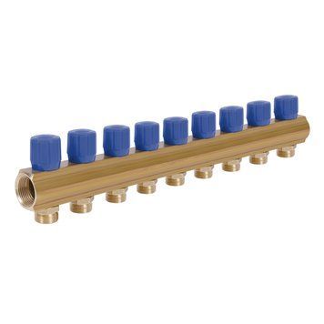 Icma колектор розподільний з регулювальними вентилями № 1105. 1"х9 (Blue) SD00049612 фото
