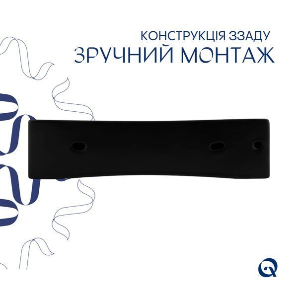 Комплект Qtap Nando LT: Раковина підвісна прамокутна 500х420х130 мм Matt Black + Донний клапан PU03O  SD00053446 фото
