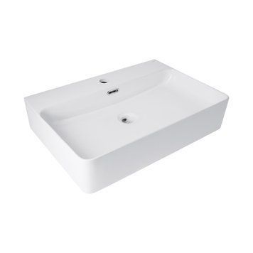 Раковина підвісна Nando LT 610х420х140 мм, White, прямокутна, без донного клапана QT12116146W Qtap  SD00052917 фото