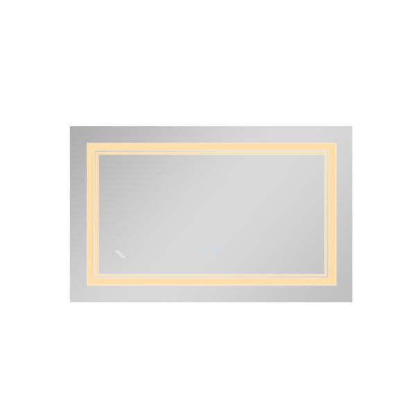 Дзеркало настінне Cardinal (CA1) 700х500 мм, прямокутне, з LED-підсвіткою Touch, антизапотіванням, димером, рег. темп. кольору (3000-6500K), Reverse Qtap SD00052323 фото