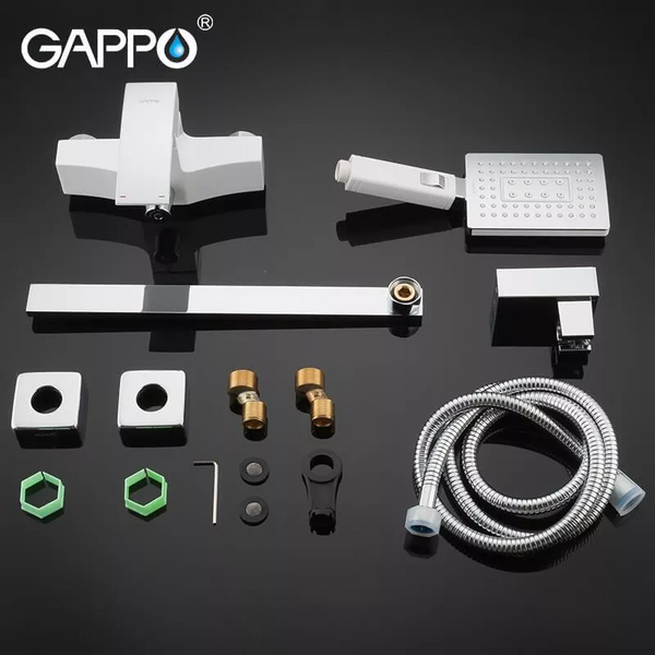 Змішувач для ванни білий/хром GAPPO G2207-7 1033988 фото