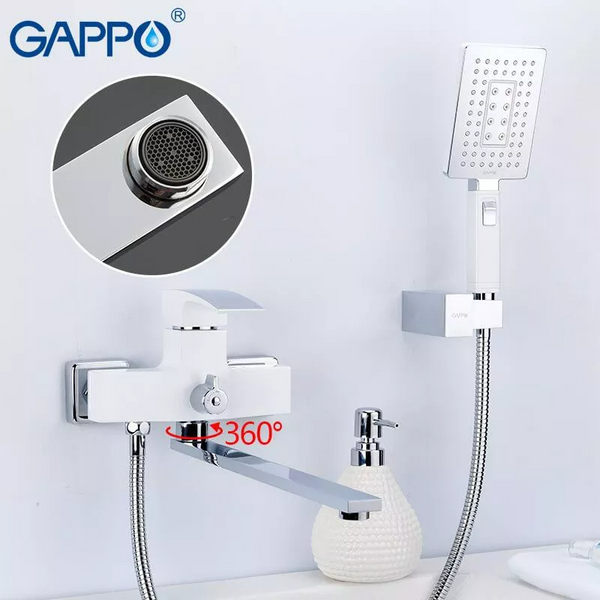 Змішувач для ванни білий/хром GAPPO G2207-7 1033988 фото