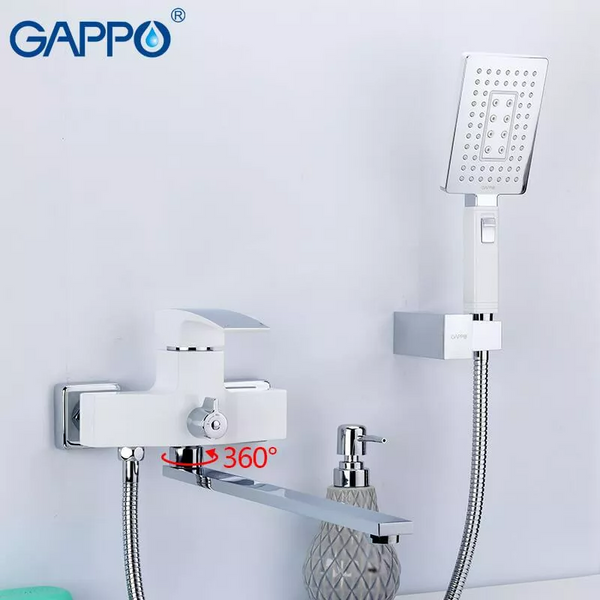 Змішувач для ванни білий/хром GAPPO G2207-7 1033988 фото