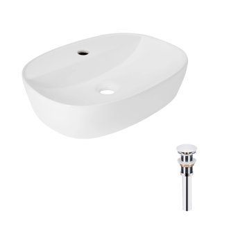 Комплект Qtap Scorpio: Раковина накладна овальна 500x380x120 мм White + Донний клапан PU02  SD00053437 фото