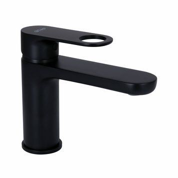 Змішувач для раковини низький Jay, Matt Black (k35) QTJAY270BLM45545 Qtap SD00051669 фото