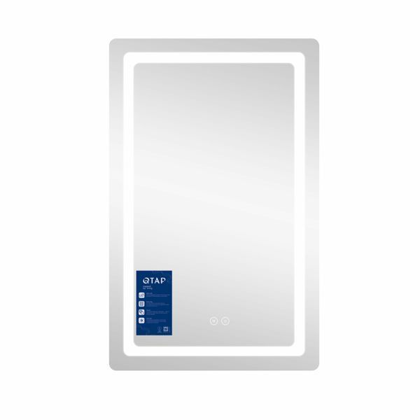 Дзеркало настінне Mideya (MI2) 500х800 мм, прямокутне, з LED-підсвіткою Touch, антизапотіванням, димером, рег. яскравості Qtap SD00036737 фото