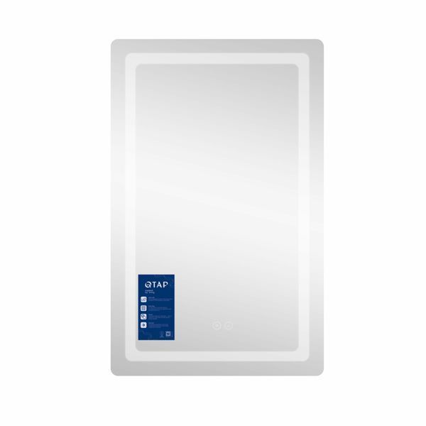 Дзеркало настінне Mideya (MI2) 500х800 мм, прямокутне, з LED-підсвіткою Touch, антизапотіванням, димером, рег. яскравості Qtap SD00036737 фото