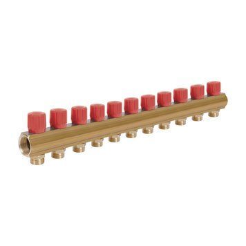 Icma колектор розподільний з регулювальними вентилями № 1105. 1"х11 (Red) SD00049603 фото
