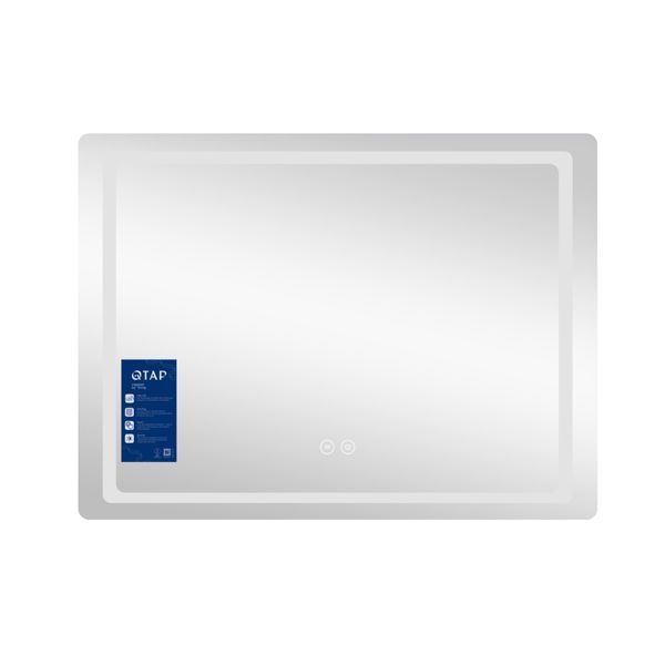 Дзеркало настінне Mideya (MI2) 800х600 мм, прямокутне, з LED-підсвіткою Touch, антизапотіванням, димером, рег. яскравості Qtap SD00034652 фото