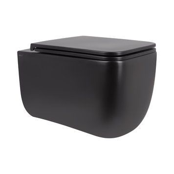 Унітаз підвісний Gemini Ultra Quiet 530х365х373 мм, Matt Black, з сидінням Slim Duroplast/ Soft-close/ Quick Release QT2533076EUQMB Qtap SD00051555 фото