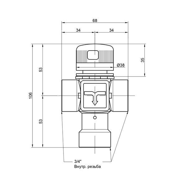 Клапан термостатичний змішувальний №149 3/4"В, 30&ndash;60&deg;C 90149AE05 Icma  SD00013000 фото