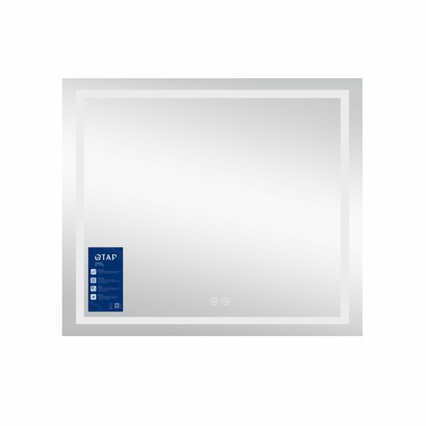 Дзеркало настінне Mideya (MI8) 800х700 мм, прямокутне, з LED-підсвіткою Touch, антизапотіванням, димером, рег. яскравості Qtap SD00051748 фото