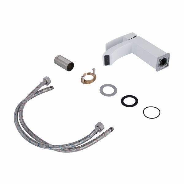 Змішувач для раковини низький Swan Cascada, Chrome/White (k35) QTSWA270CRW45568 Qtap  SD00051692 фото