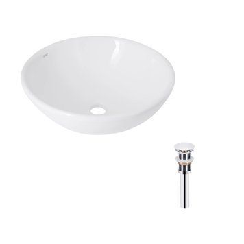 Комплект Qtap Owl: Раковина накладна кругла 400х400х155 мм White + Донний клапан PU02  SD00053443 фото