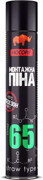 Піна монтажна ручна Носоріг всесезонна 850 мл  1-005 фото