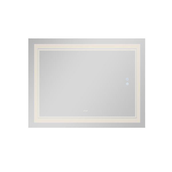 Дзеркало настінне Cardinal (CA1) 1000х800 мм, прямокутне, з LED-підсвіткою Touch, антизапотіванням, димером, рег. темп. кольору (3000-6500K) Qtap SD00052327 фото