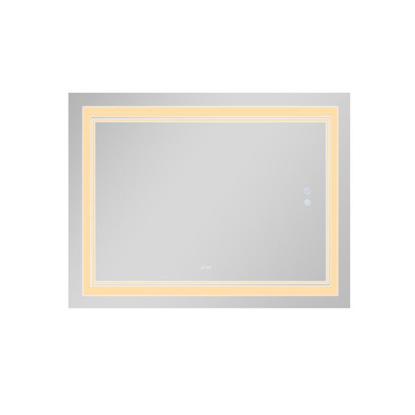 Дзеркало настінне Cardinal (CA1) 1000х800 мм, прямокутне, з LED-підсвіткою Touch, антизапотіванням, димером, рег. темп. кольору (3000-6500K) Qtap SD00052327 фото