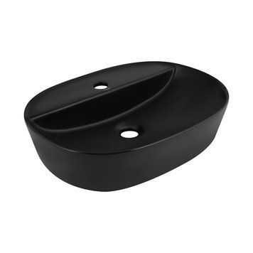 Раковина накладна Scorpio 500x380x120 мм, Matt Black, овальна, без донного клапана QT146533MB Qtap  SD00052914 фото