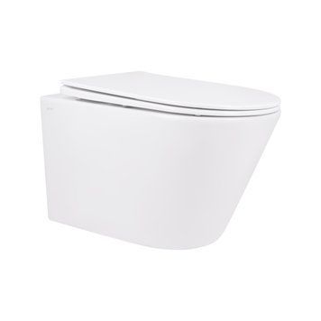 Унітаз підвісний Swan Rimless 520х360х320 мм, White, з сидінням Slim Duroplast/ Soft-close/ Quick Release QT16335178W Qtap SD00036227 фото