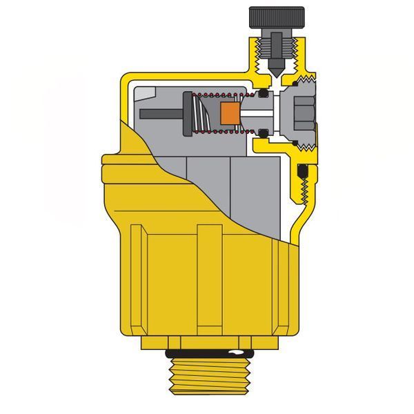 Повітровідвідник ROBOCAL&reg; автоматичний вертикальний &Oslash;3/8&Prime; З 115&deg;C 10 bar Caleffi S.p.a. 52255 фото