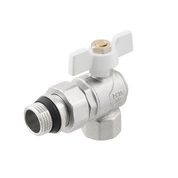 Кран кутовий з американкою Raftec WHITE DN15 1/2" з антипротіканням метелик WRBS-1  71760 фото