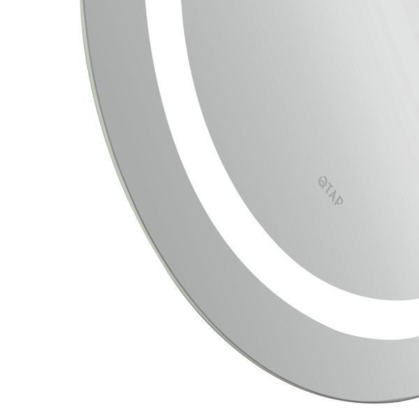 Дзеркало настінне Gemini (GE1) 650х900 мм, овальне, з LED-підсвіткою Touch, антизапотіванням, димером, рег. темп. кольору (3000-6500K), Reverse Qtap SD00052320 фото