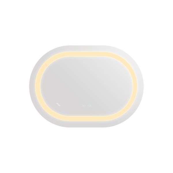 Дзеркало настінне Gemini (GE1) 650х900 мм, овальне, з LED-підсвіткою Touch, антизапотіванням, димером, рег. темп. кольору (3000-6500K), Reverse Qtap SD00052320 фото