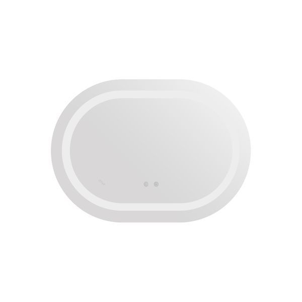 Дзеркало настінне Gemini (GE1) 650х900 мм, овальне, з LED-підсвіткою Touch, антизапотіванням, димером, рег. темп. кольору (3000-6500K), Reverse Qtap SD00052320 фото