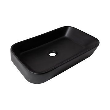 Раковина накладна Scorpio 550х390х120 мм, Matt Black, прямокутна, без донного клапана QT14112243MBN Qtap  SD00052895 фото