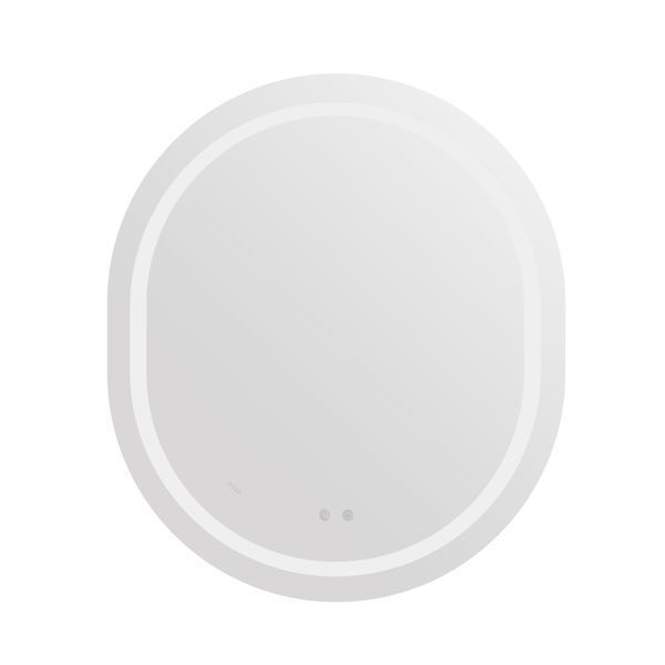 Дзеркало настінне Gemini (GE1) 800х700 мм, овальне, з LED-підсвіткою Touch, антизапотіванням, димером, рег. темп. кольору (3000-6500K), Reverse Qtap SD00052317 фото